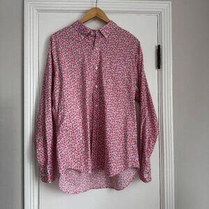 Bonobos Men's Floral Button Down Slim Fit Shirt Pink Stretch Size XL